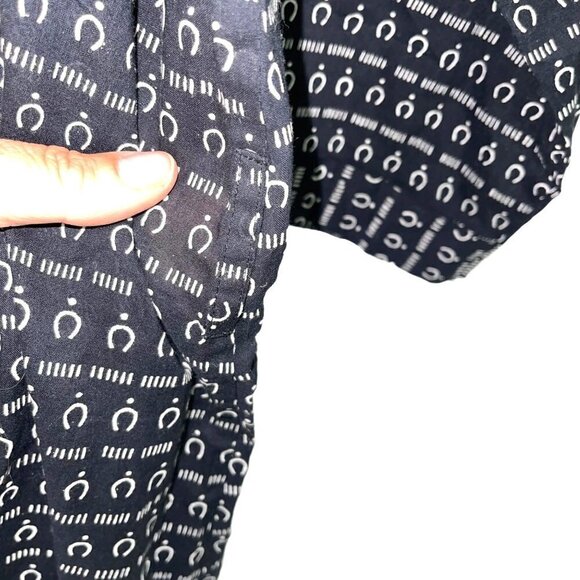 Gray Market Womens Robe Black White One Size Kako Block Printed Pure Cotton NWT - Picture 8 of 15